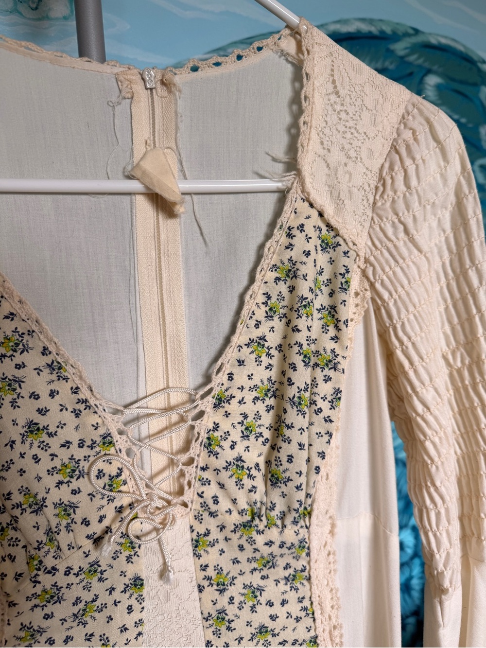 Vintage Gunne Sax Maxi Prairie Dress with Bell Sleeves sz S - Picture 4 of 14
